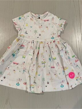 Smiling Button Beach Summer Vacation Dress - Size 3